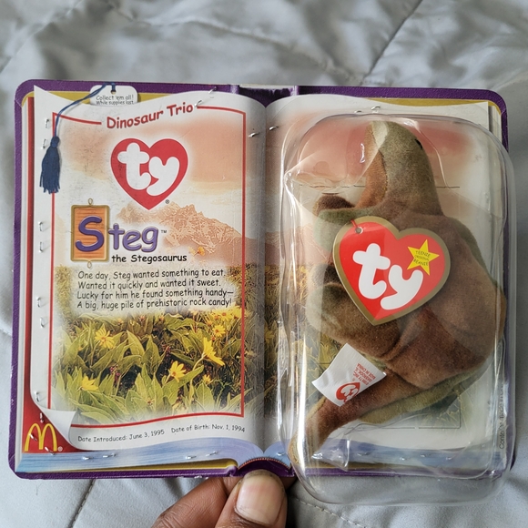 TY Beanie Baby Steg the Stegosaurus Rare Retired! 3rd 1st Gen